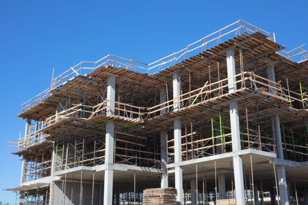 construction site concrete and metal building structure residential devlopment skyscraper