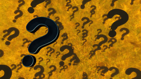 question mark technical support optical fiber web site support faq yellow frequently asked questions 3D illustrationの写真素材