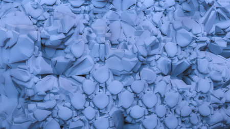 abstract texture blue plastic geometric low poly particles background 3D illustrationの写真素材