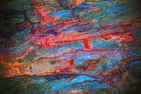 Dynamic blend of vibrant colors & organic shapes in a glowing abstract background, perfect for modern design projects.の写真素材