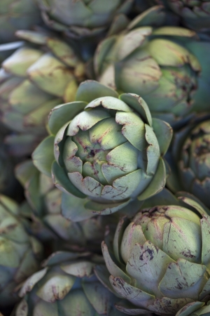 Artichokes on a market stallの写真素材