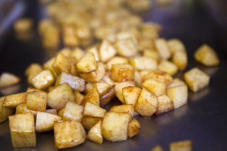Fried potatoes in a panの写真素材