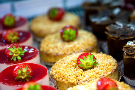 Cakes in a pastryの写真素材