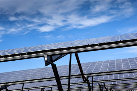 Solar panel and blue sky