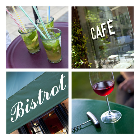 Collage of Frenche cafe and bistroの写真素材