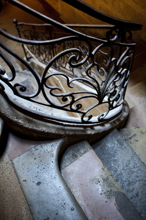 Stylish handrail in an old French houseの写真素材