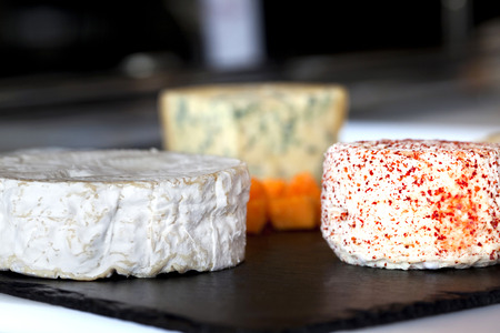 Various cheese on a plateの写真素材