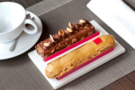 French pastries in a tea room