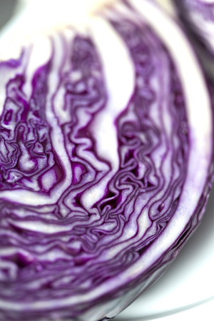 Focus on a slice of cabbageの写真素材