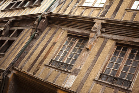 Half timbered houses in Dinan, Britanny, France