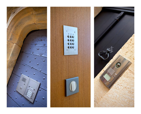 Pile drivers and intercoms on a collage