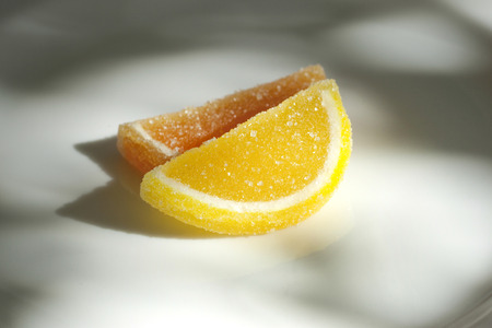 Candies made of orange confit and lemonの写真素材