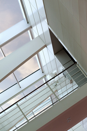 Glass roof inside a modern stylish buildingの写真素材