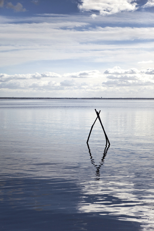 Sea and cloudy sky near Bordeaux, Franceの写真素材