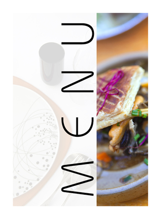 Cover with picture for a restaurant menuの写真素材