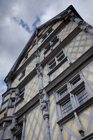 Facade of a timbered house in Franceのeditorial素材