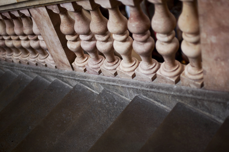 Balusters of marble and stone stairs in a palace in Franceの写真素材