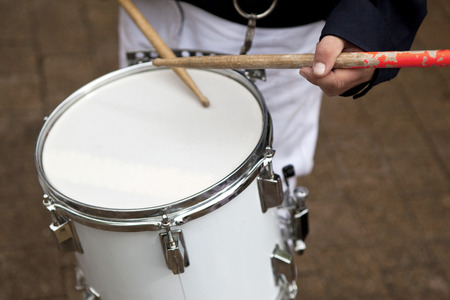 Playing drums on a marching bandの写真素材