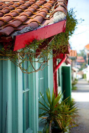Wooden hut facade in an oystermen village