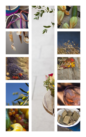 Elements and objects on a Provence collageの写真素材