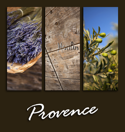 Provence nature and architecture on a collageの写真素材