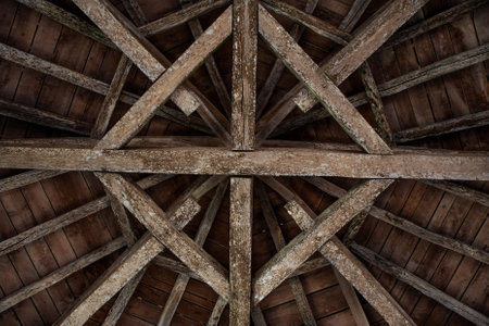 View of an old wooden frameworkの写真素材