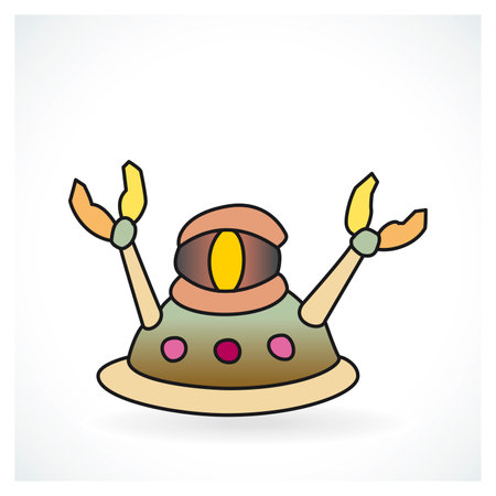 Colorful and funny robot design on a gradient backgroundのイラスト素材