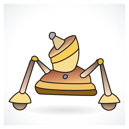 Colorful and funny robot design on a gradient backgroundのイラスト素材