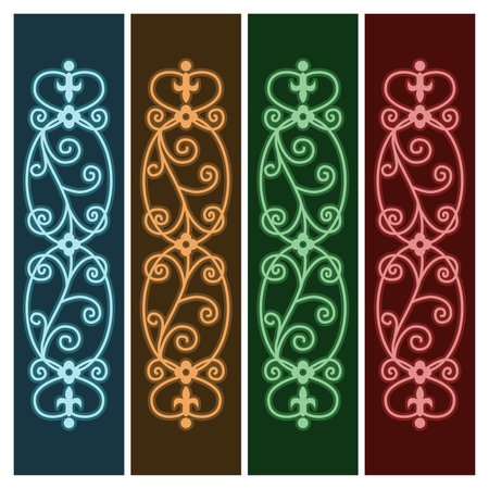 Baroque pattern set for background or wallpaperのイラスト素材