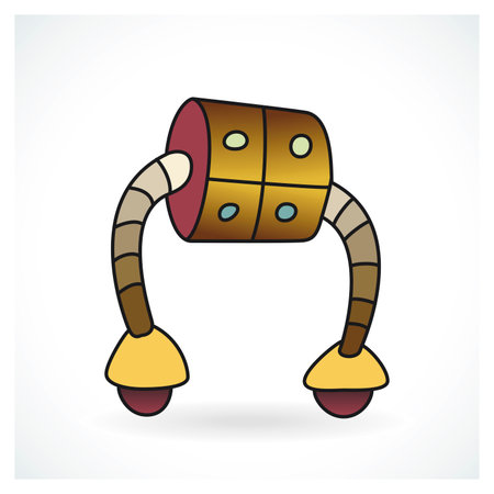 Colorful and funny robot design on a gradient backgroundのイラスト素材