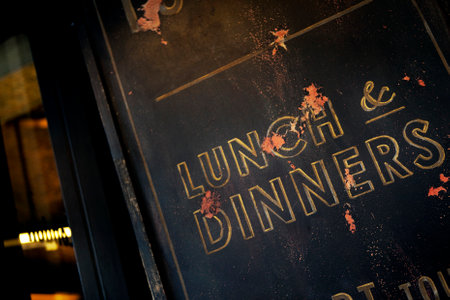 Dirty facade of an old vintage pubの写真素材