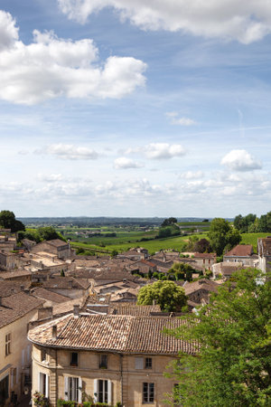 Panorama of Saint Emilion French villageの写真素材