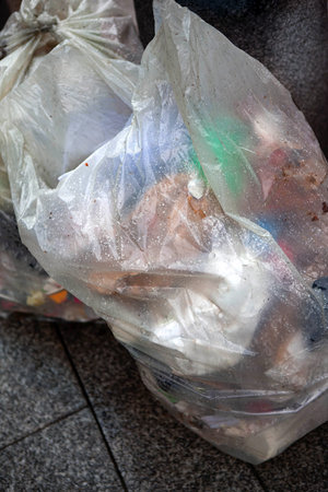 Household waste in a plastic bag