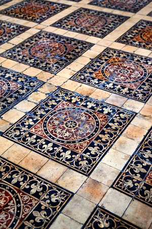 Old tiles in a private mansion in Bordeaux in France