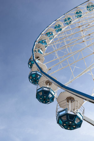 Big wheel and blue sky on backgroundの写真素材