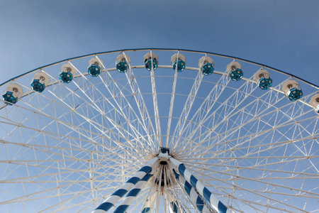 Ferris wheel and blue sky on backgroundの写真素材