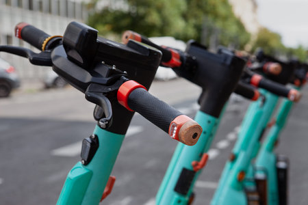 Electric scooter parking in Paris