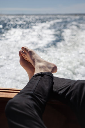 Relaxation on a cruise shipの写真素材