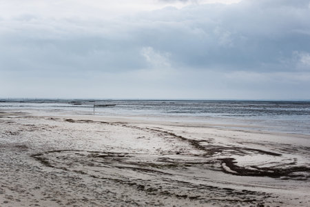 Arcachon Bay beach at low tideの写真素材