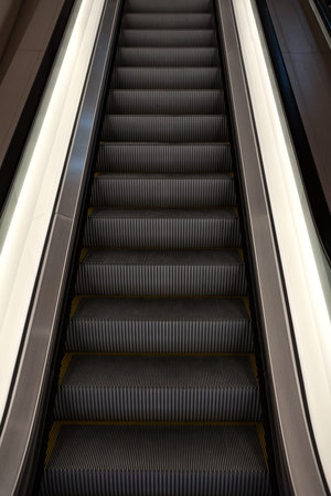 Steps and perspective of an escalator