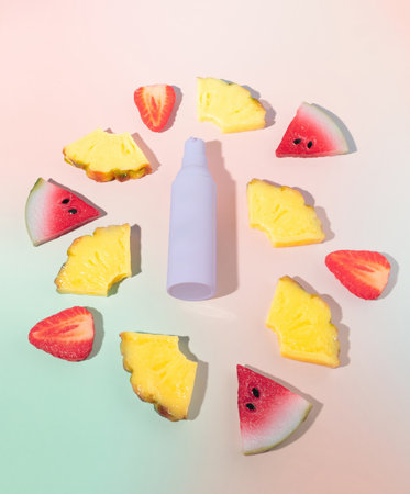 bottle, lotion, blank, package, branding, care, spa, health, cream, product, container, body, clean, beauty, shampoo, face, tube, skin, object, plastic, cosmetic, moisturizer, pamper, label, make-up, set, cleanse, organic, brand, three-dimensional, balm, conditioner, pump, skincare, empty, gel, hygiene, advertising, lotions, strawberries, strawberry, fruit, fruits, pineapple, pineapples, watermelon, melon, serum, facial, flatの写真素材