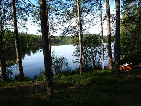       Lake near  Ruka Finlandの写真素材