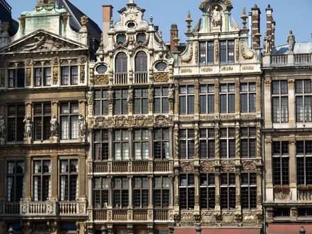 Townhouses at Market Square in Brussels    の写真素材