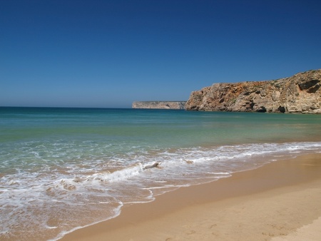 The coast around Sagres, Portuga,の写真素材
