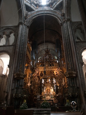 Santiago de Compostela in Spain-altarのeditorial素材