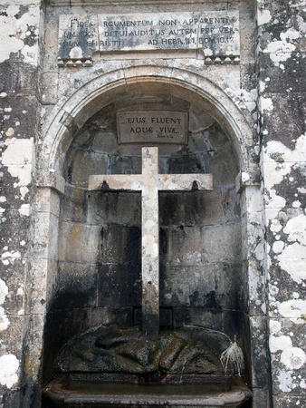 Fountain at the baroque  stairs -Bom Jesus do Monteの写真素材