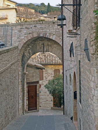 Streets of Assisi in Italyの写真素材