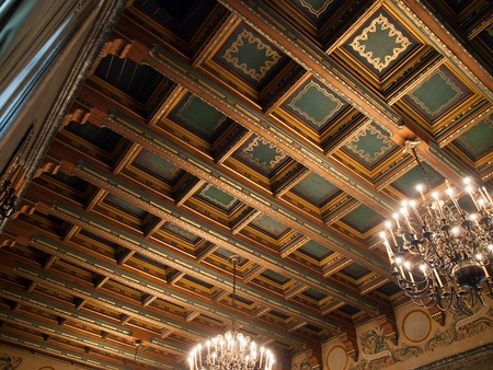 Decorative ceiling -City Hall of Krakowのeditorial素材
