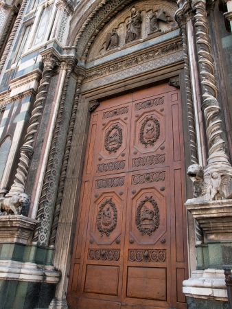 Portal of The Cathedral of Santa Maria del Fiore in Florenceの写真素材