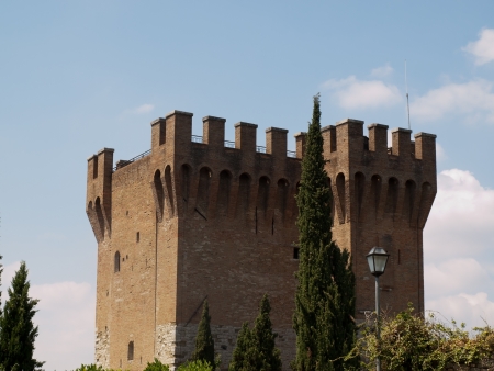  The Tower of St.Angelo part of the city  walls of Perugiaのeditorial素材